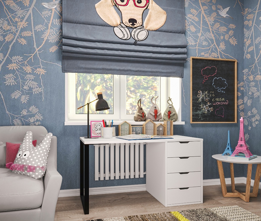 Стол Соло 1200 мм (белый + опора черная)