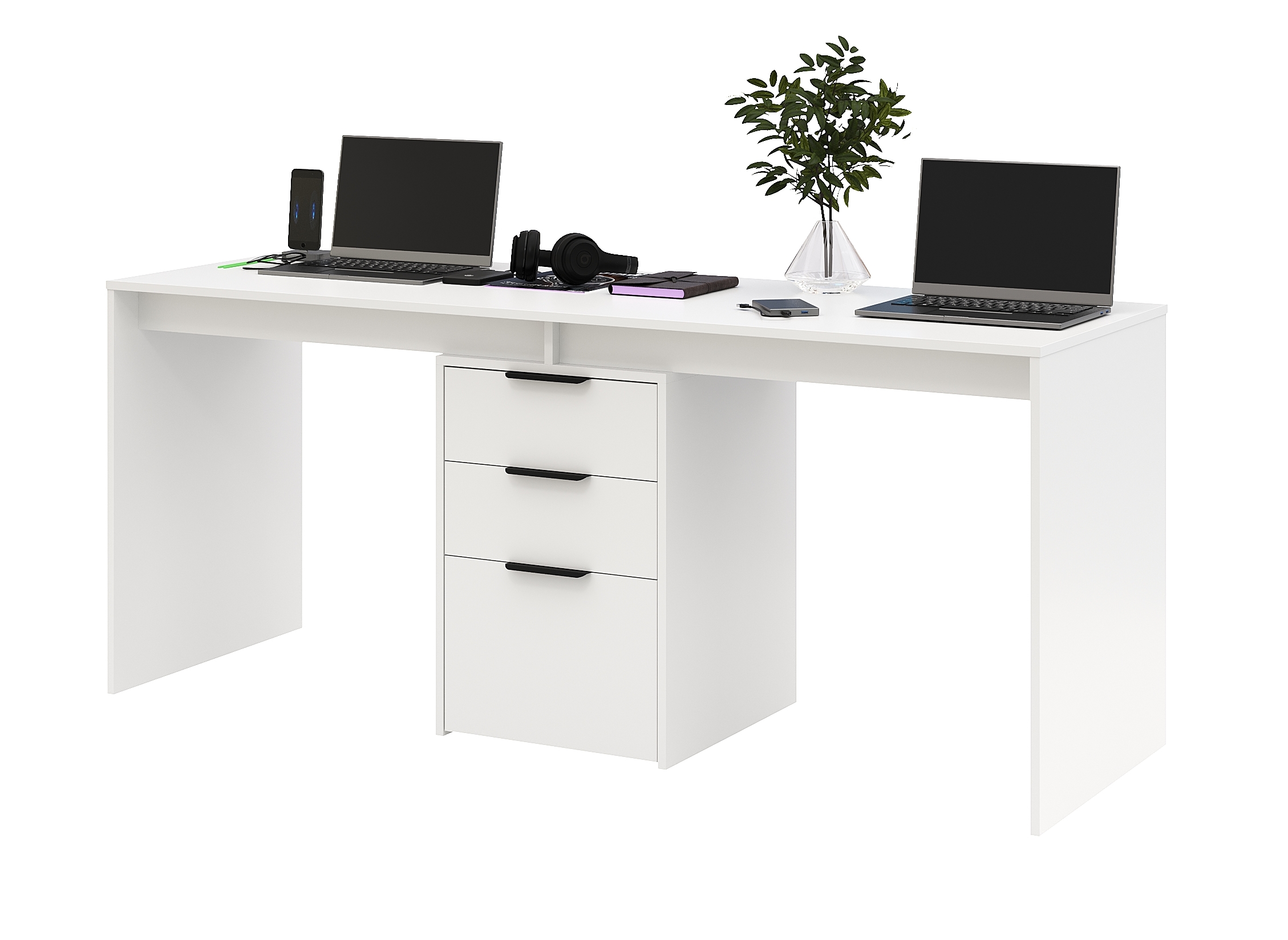 Стол для 2 детей Тандем 1800 мм (цвет белый)