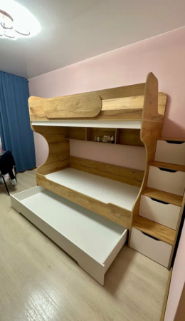 Кровать БИГ 90х200 с доп.спальным местом (цвет белый) от Династия Kids