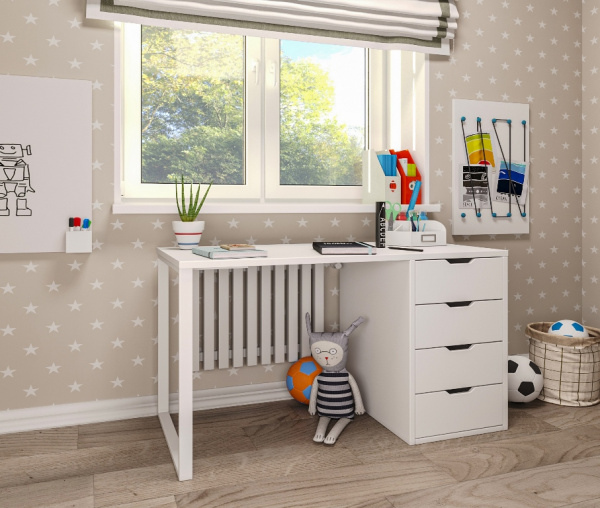 Стол Соло 1200 мм (цвет белый + опора белая) 