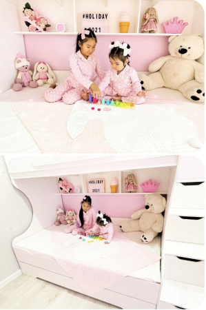 Двухъярусная кровать БИГ (цвет белый) 120х200 от Династия Kids