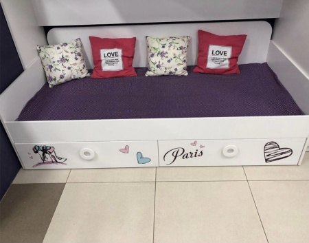 Кровать-чердак коллекции Модница + кровать 190х90 Модница от Династия Kids