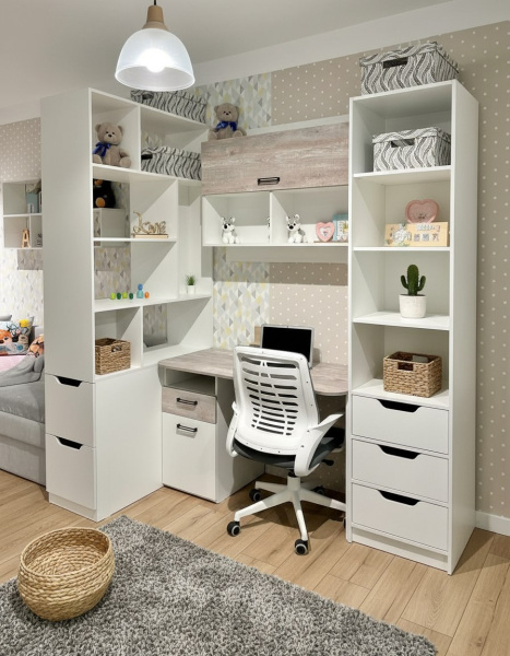 Стеллаж-перегородка + стол + полка коллекции Гранд