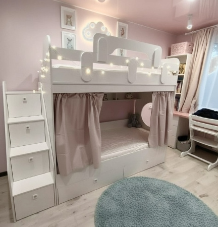 Кровать двухъярусная 180х80 Фортуна-2 (дуб сонома + белый)  от Династия Kids