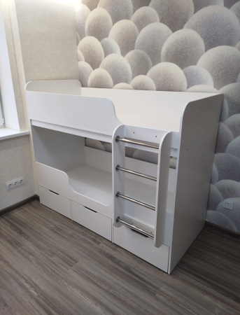 Кровать двухъярусная Малыши Двойняшки 180х80 (дуб сонома + белый) от Династия Kids