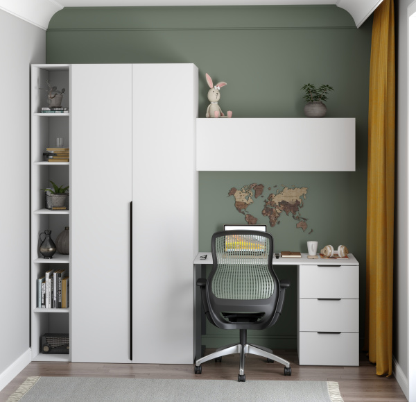 Комплект коллекции Брайт: стеллаж + шкаф + полка + стол 1200 мм