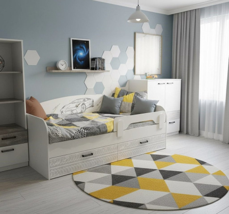 Стеллаж-перегородка + кровать коллекции Престиж от Династия Kids