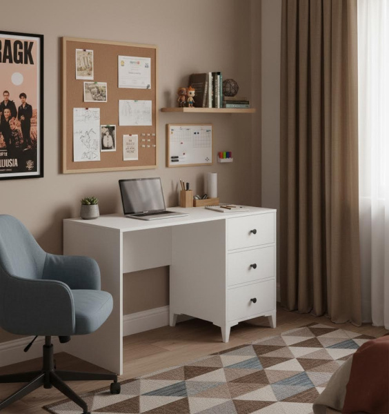 Кровать Норд 190х90 + стол + шкаф коллекции Вест от Династия Kids