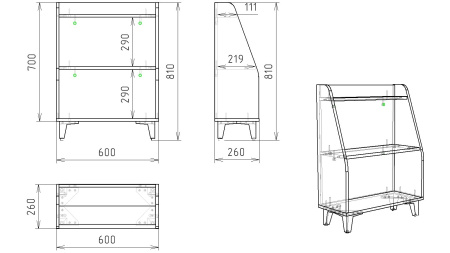 Комплект: кровать-чердак Мозаика-2 + кровать Nepos + стеллаж   от Династия Kids