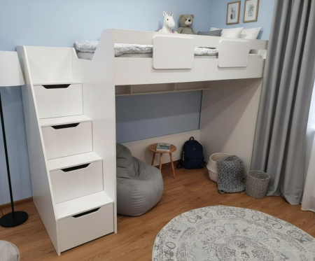 Комплект: кровать-чердак Мозаика-2 + кровать Nepos + стеллаж   от Династия Kids